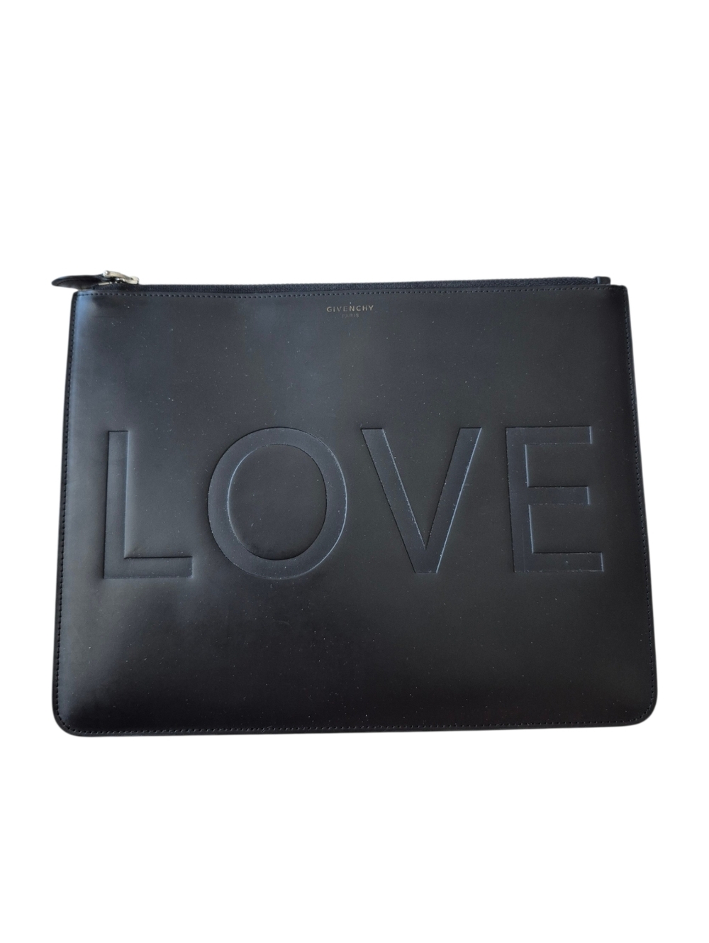 Givenchy Black Leather LOVE Clutch Bag